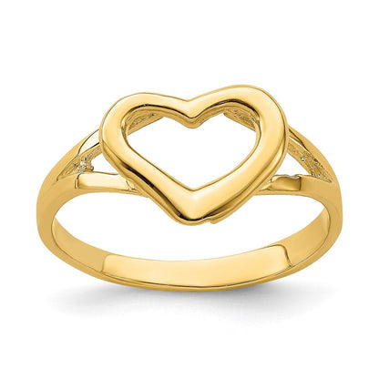 14K Gelbgold Herz-Ring mit Ausschnitt