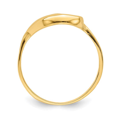 14K Gelbgold Ring mit geneigtem Herz