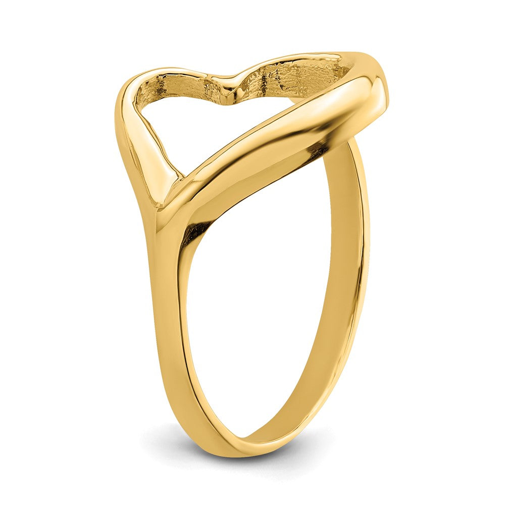 14K Gelbgold Ring mit geneigtem Herz
