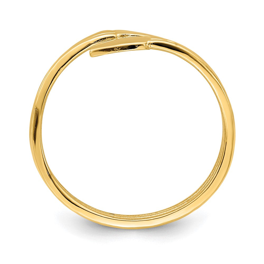 14K Gelbgold Zwei-Herzen-Bypass-Ring