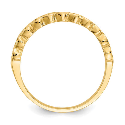 14K Gelbgold Ring mit polierten Herzen