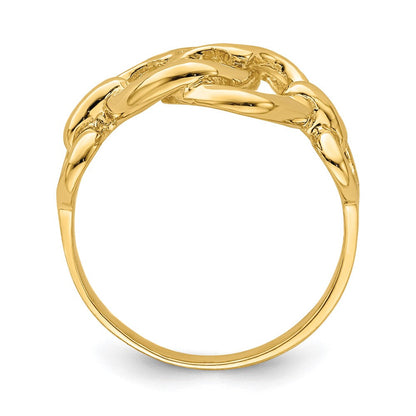 14K Gelbgold Ring mit doppeltem Herz-Ausschnitt