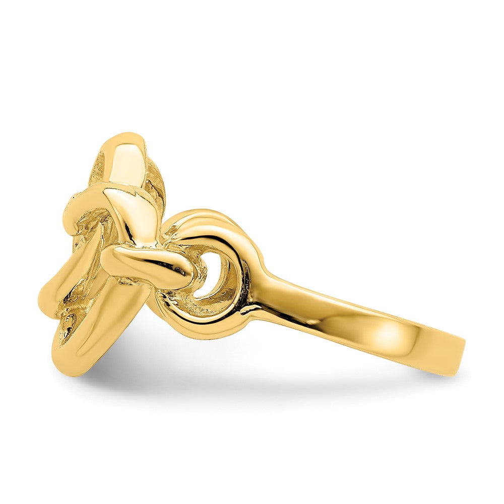 14K Gelbgold Ring mit doppeltem Herz-Ausschnitt