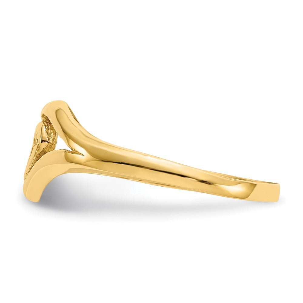 14K Gelbgold Herz-Ring, poliert