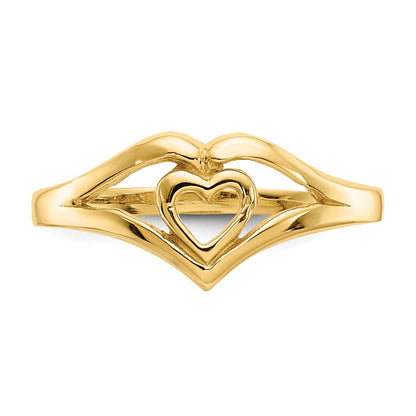 14K Gelbgold Herz-Ring, poliert