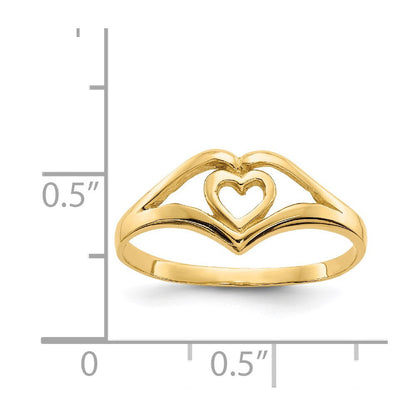 14K Gelbgold Herz-Ring, poliert