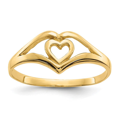 14K Gelbgold Herz-Ring, poliert