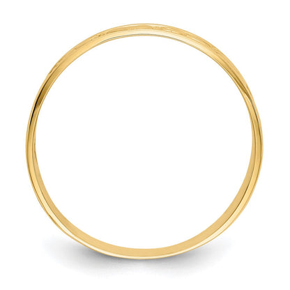 14K Gelbgold Polierter X- und Herzen-Ring