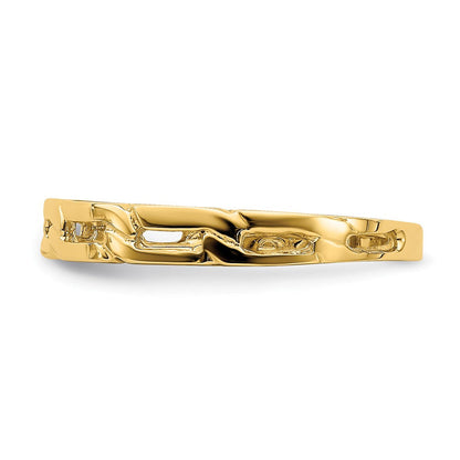 14K Gelbgold Ring mit fünf Kettengliedern
