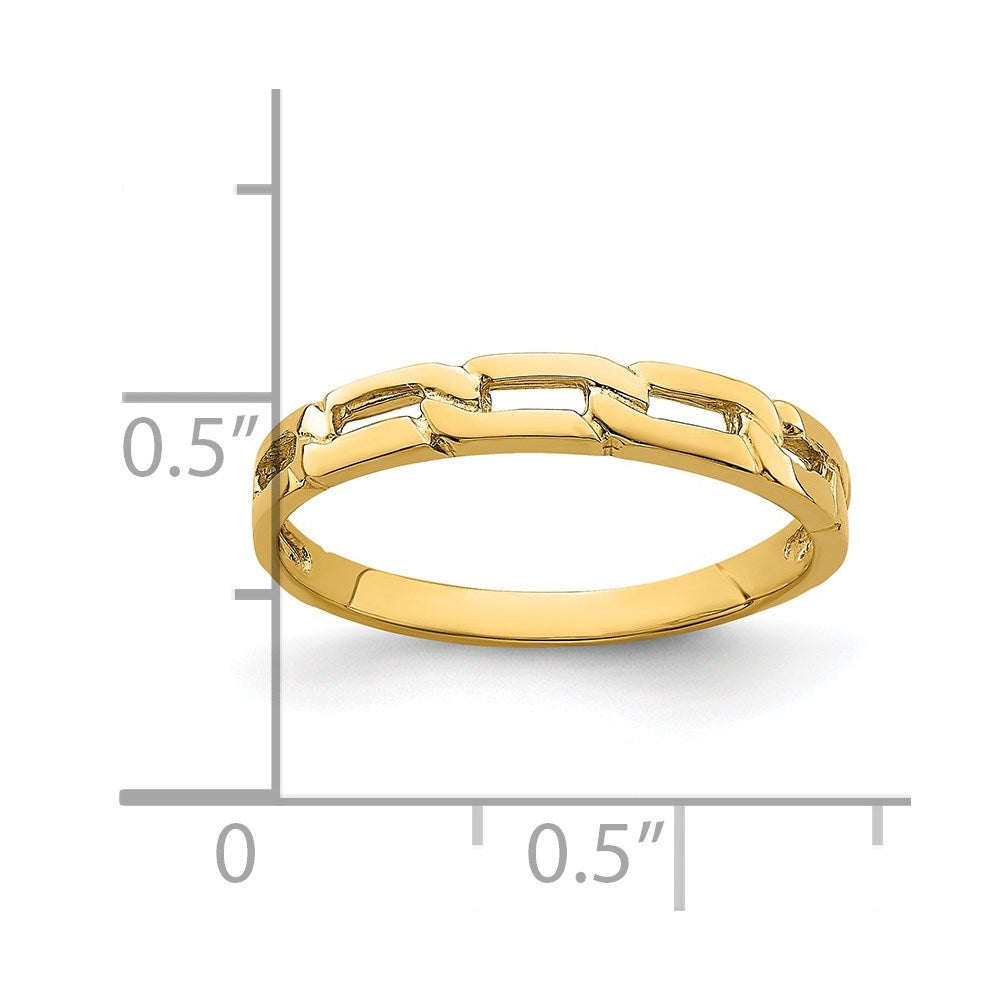 14K Gelbgold Ring mit fünf Kettengliedern