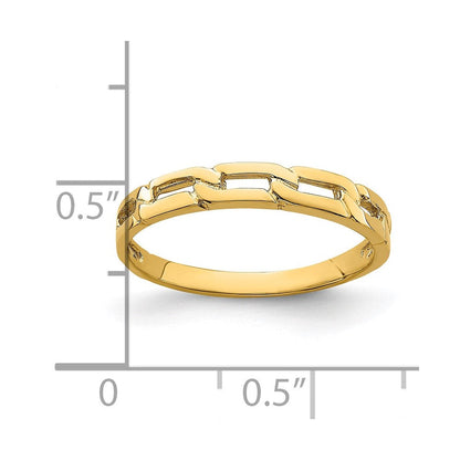 14K Gelbgold Ring mit fünf Kettengliedern