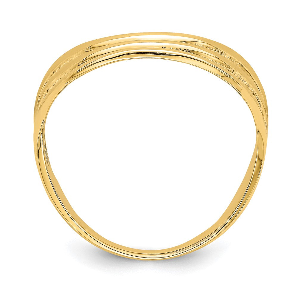 14K Gelbgold Fashion-Daumenring mit dreifacher Welle