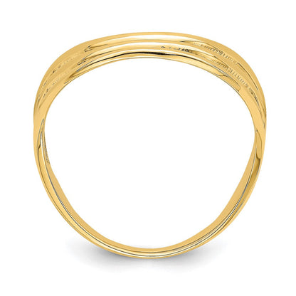 14K Gelbgold Fashion-Daumenring mit dreifacher Welle