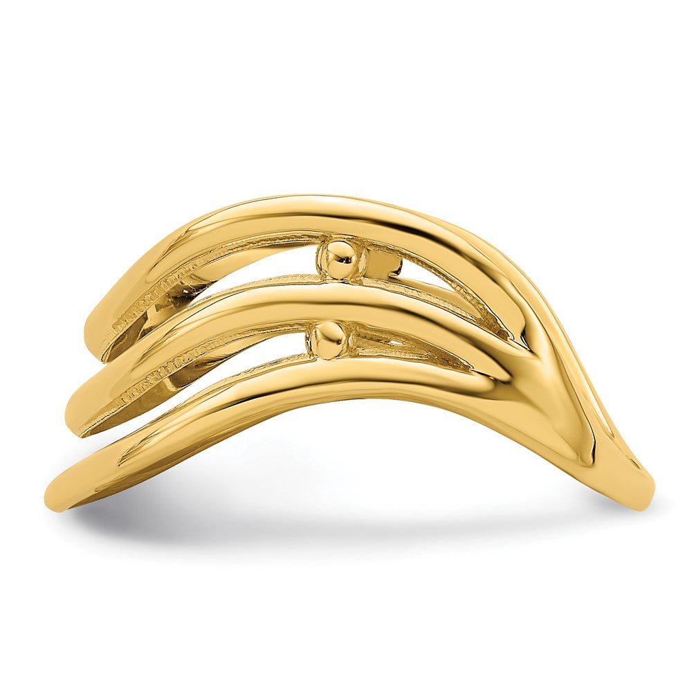 14K Gelbgold Fashion-Daumenring mit dreifacher Welle