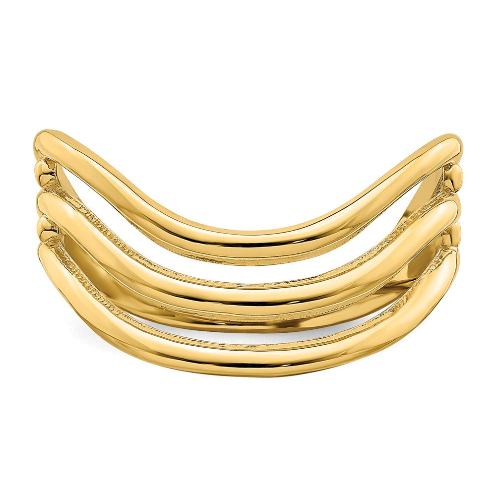 14K Gelbgold Fashion-Daumenring mit dreifacher Welle