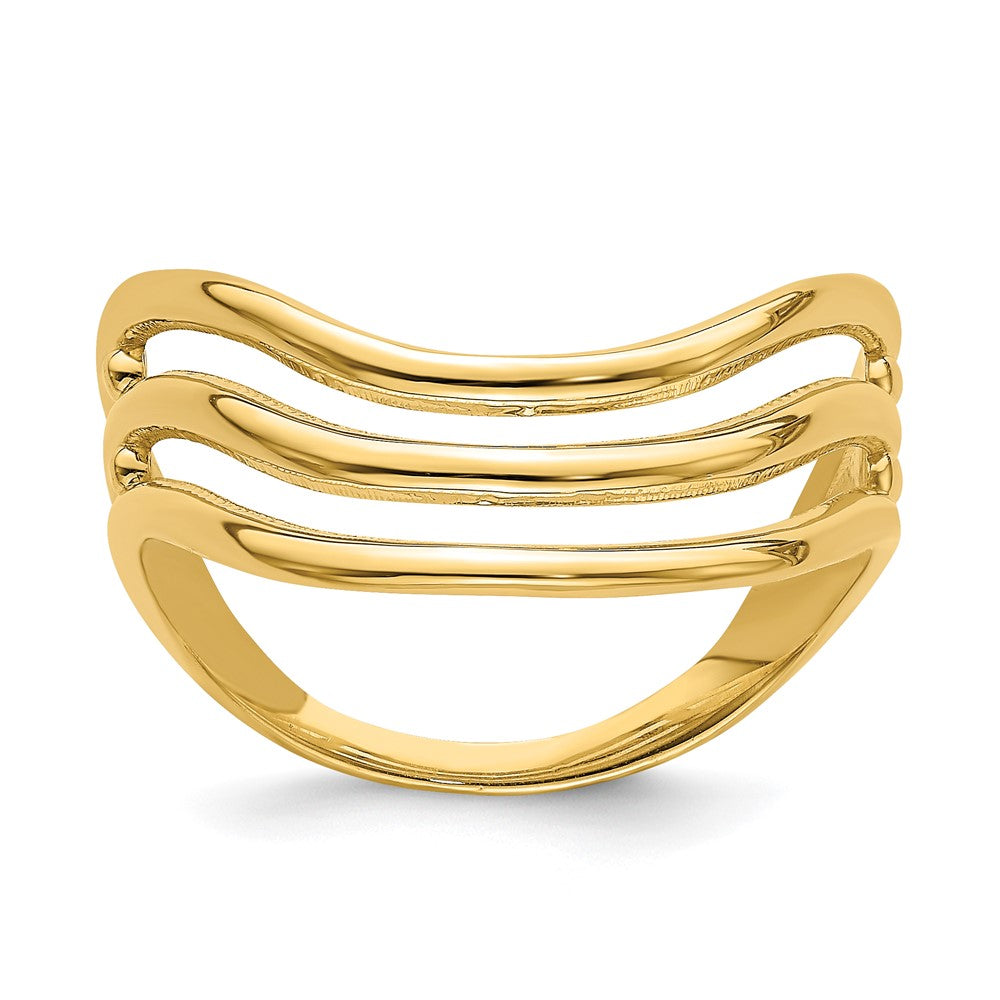 14K Gelbgold Fashion-Daumenring mit dreifacher Welle