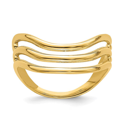 14K Gelbgold Fashion-Daumenring mit dreifacher Welle