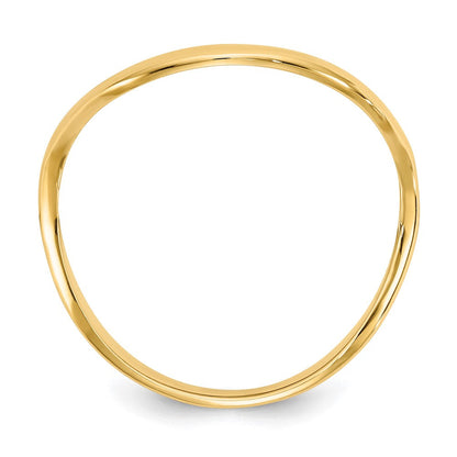 14K Gelbgold Wellen-Fashionring für den Daumen