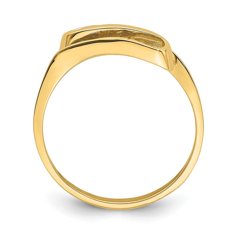 14K Gelbgold Ring mit Schwung-Design