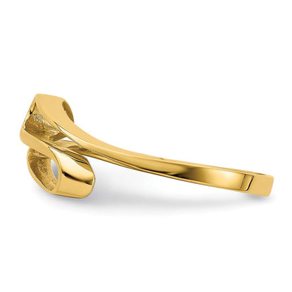 14K Gelbgold Ring mit Schwung-Design
