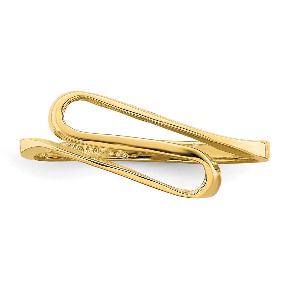 14K Gelbgold Ring mit Schwung-Design