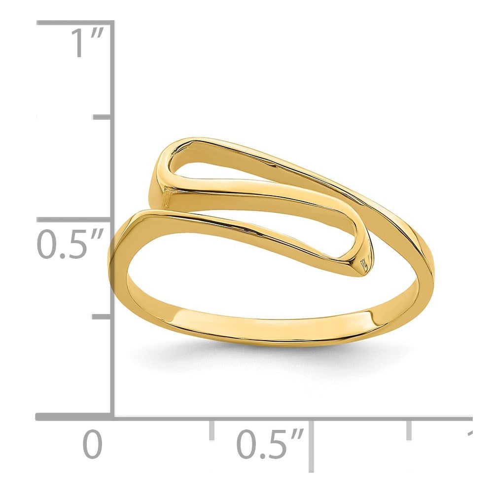 14K Gelbgold Ring mit Schwung-Design