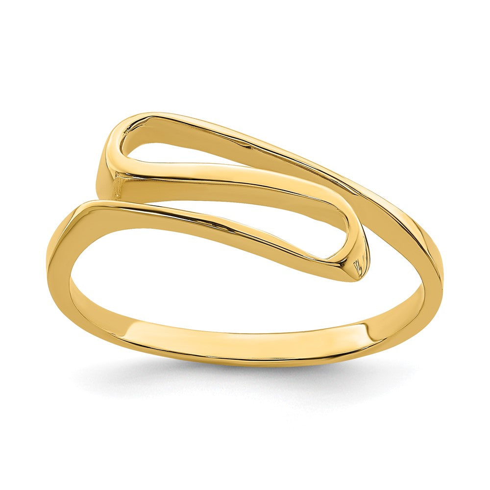 14K Gelbgold Ring mit Schwung-Design