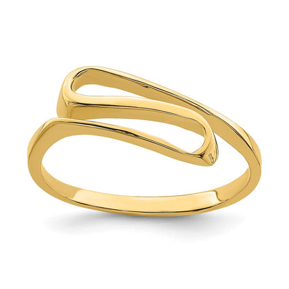 14K Gelbgold Ring mit Schwung-Design