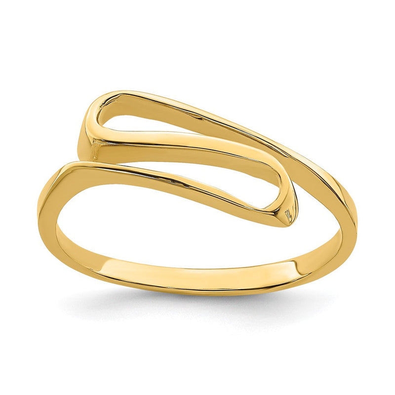 14K Gelbgold Ring mit Schwung-Design