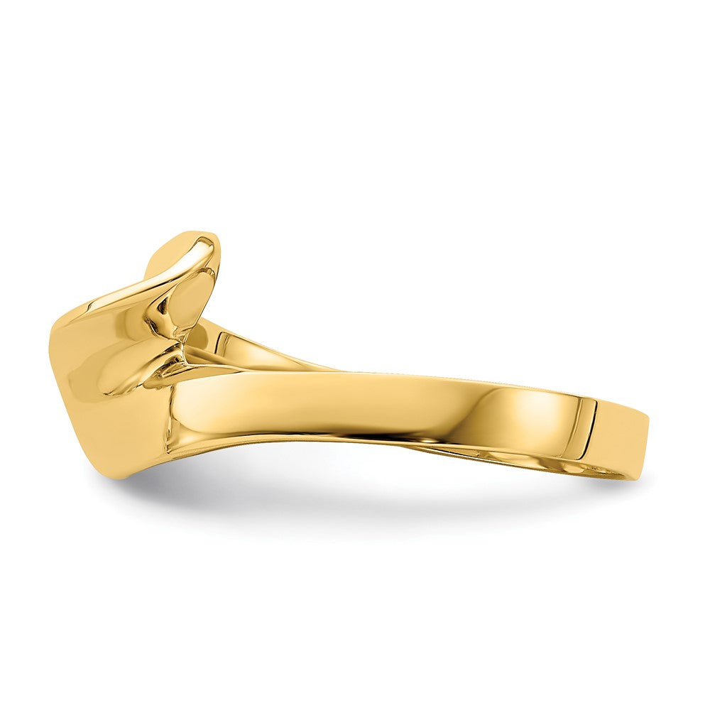 14K Gelbgold Ring mit freiförmigem Wirbelmuster
