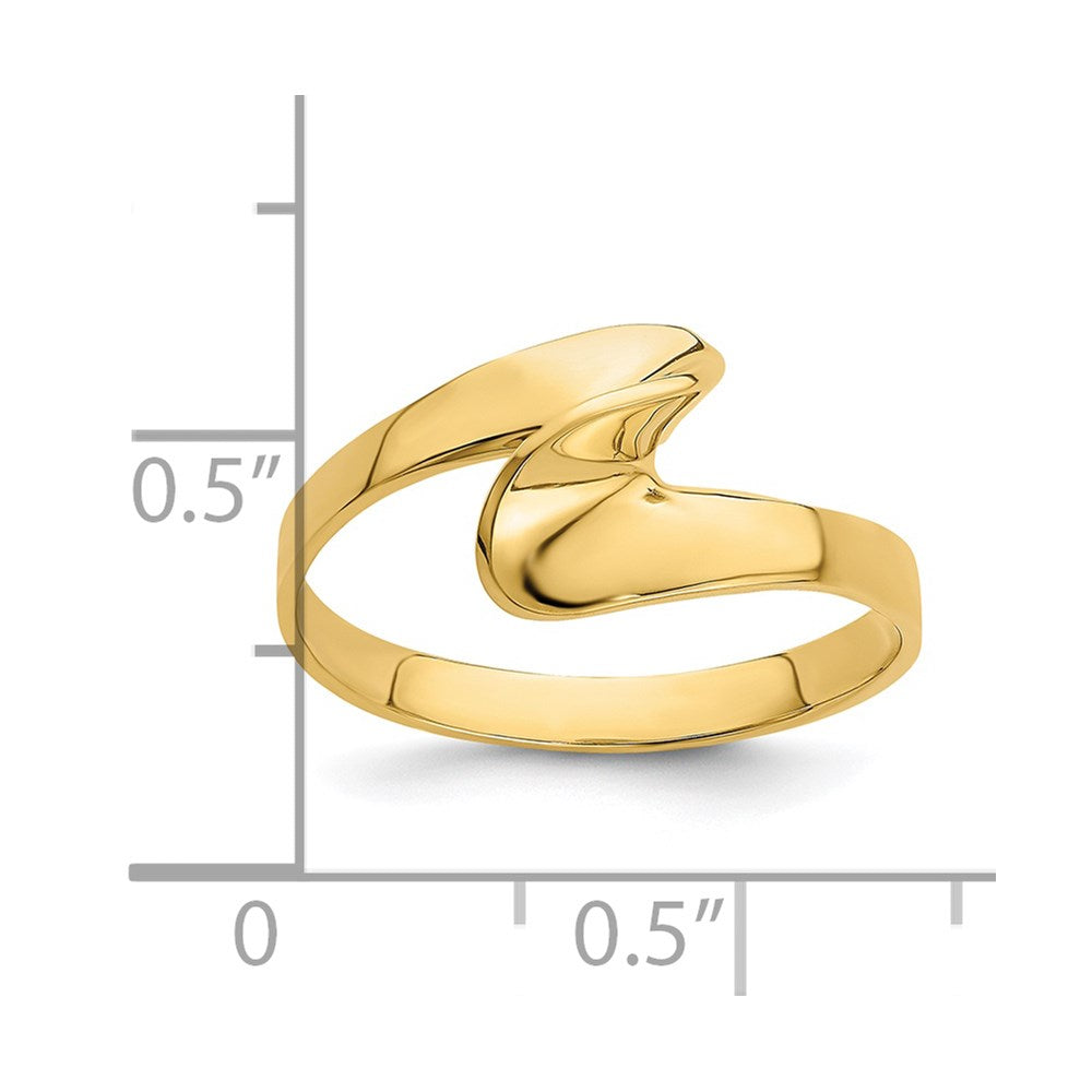 14K Gelbgold Ring mit freiförmigem Wirbelmuster