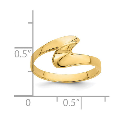 14K Gelbgold Ring mit freiförmigem Wirbelmuster