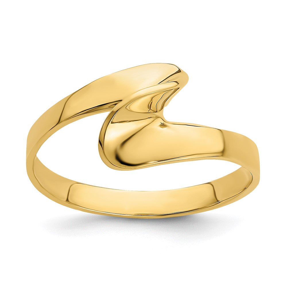 14K Gelbgold Ring mit freiförmigem Wirbelmuster
