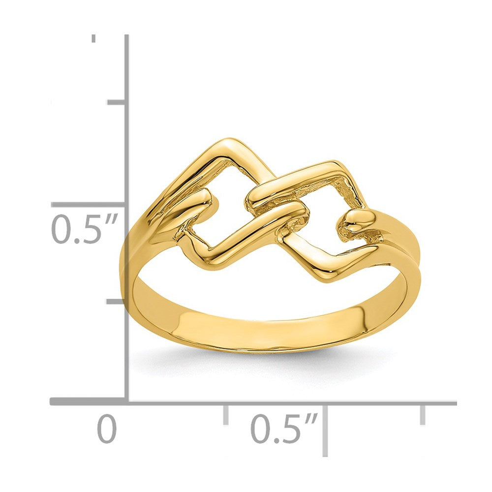 14K Gelbgold Ring mit Knoten-Design (Freeform)