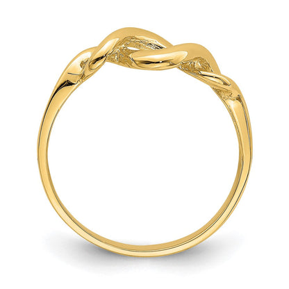 14K Gelbgold Ring mit Knoten-Design in freier Form