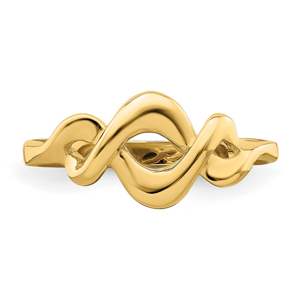 14K Gelbgold Ring mit Knoten-Design in freier Form