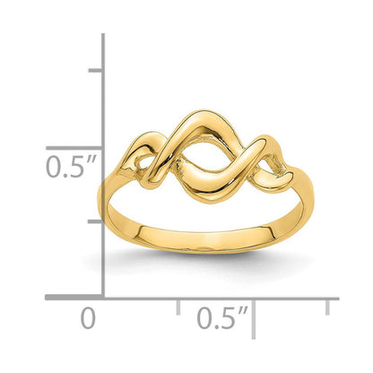 14K Gelbgold Ring mit Knoten-Design in freier Form