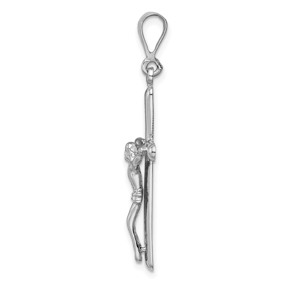 14K Weißgold Kruzifix-Anhänger