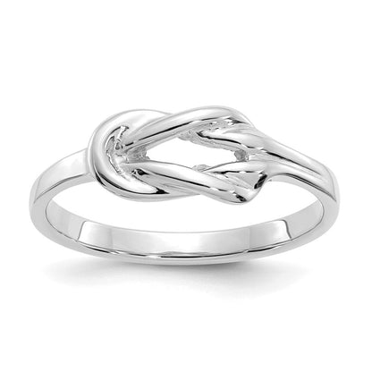 14K Weißgold Freiform-Knoten-Ring