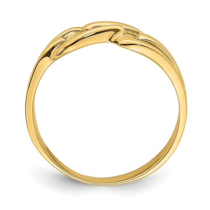 14K-Gelbgold-Ring in freiformigem Knotendesign