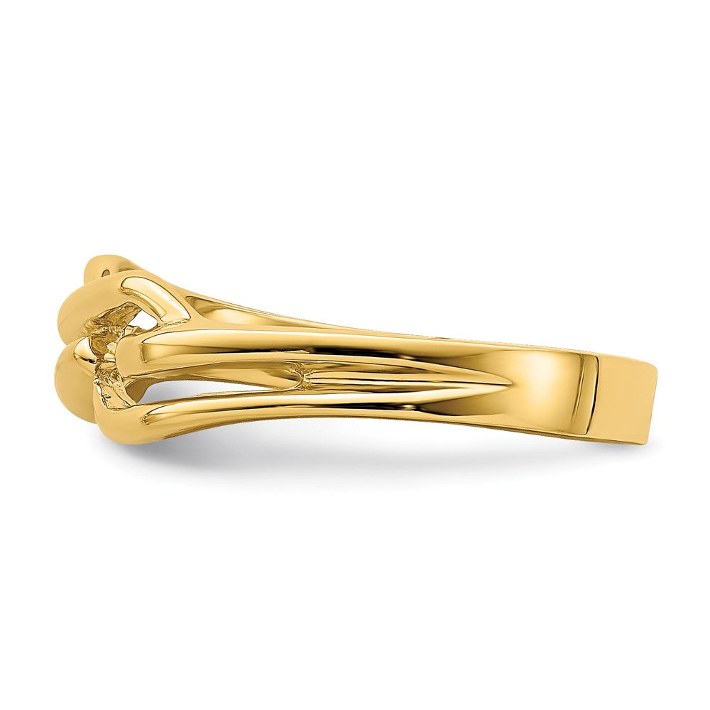 14K-Gelbgold-Ring in freiformigem Knotendesign