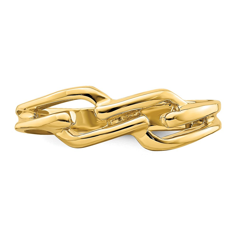 14K-Gelbgold-Ring in freiformigem Knotendesign
