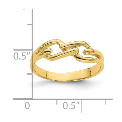 14K-Gelbgold-Ring in freiformigem Knotendesign