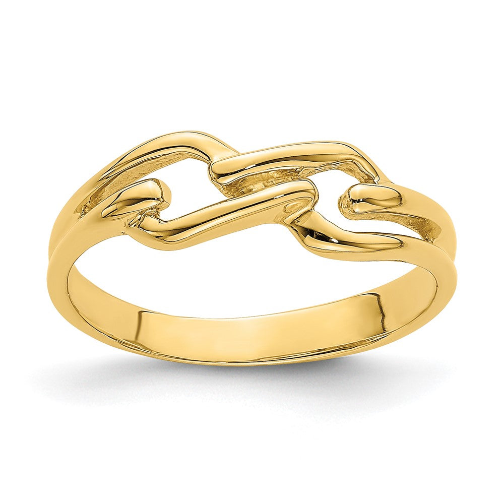 14K-Gelbgold-Ring in freiformigem Knotendesign