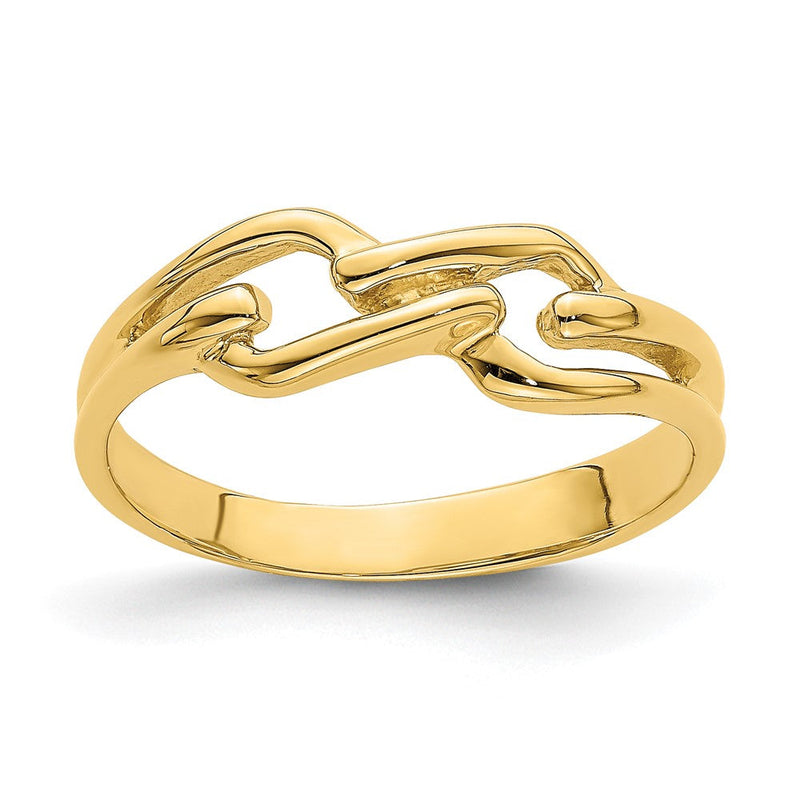 14K-Gelbgold-Ring in freiformigem Knotendesign