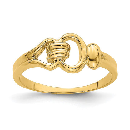 14K Gelbgold Ring mit freiformigem Knoten