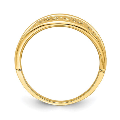14K Gelbgold Ring mit Ausschnitten und verjüngten Kanten