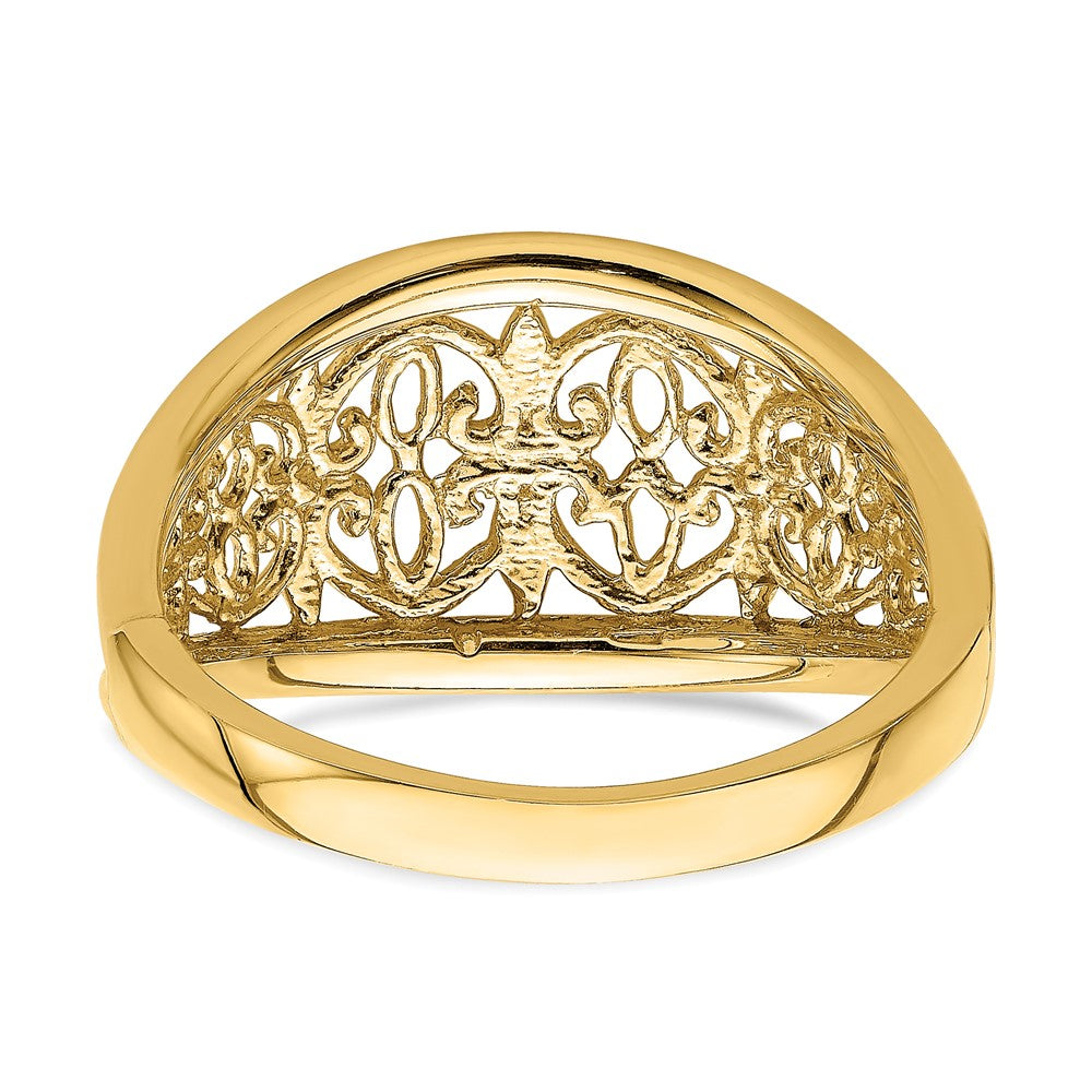 14K Gelbgold Ring mit Ausschnitten und verjüngten Kanten