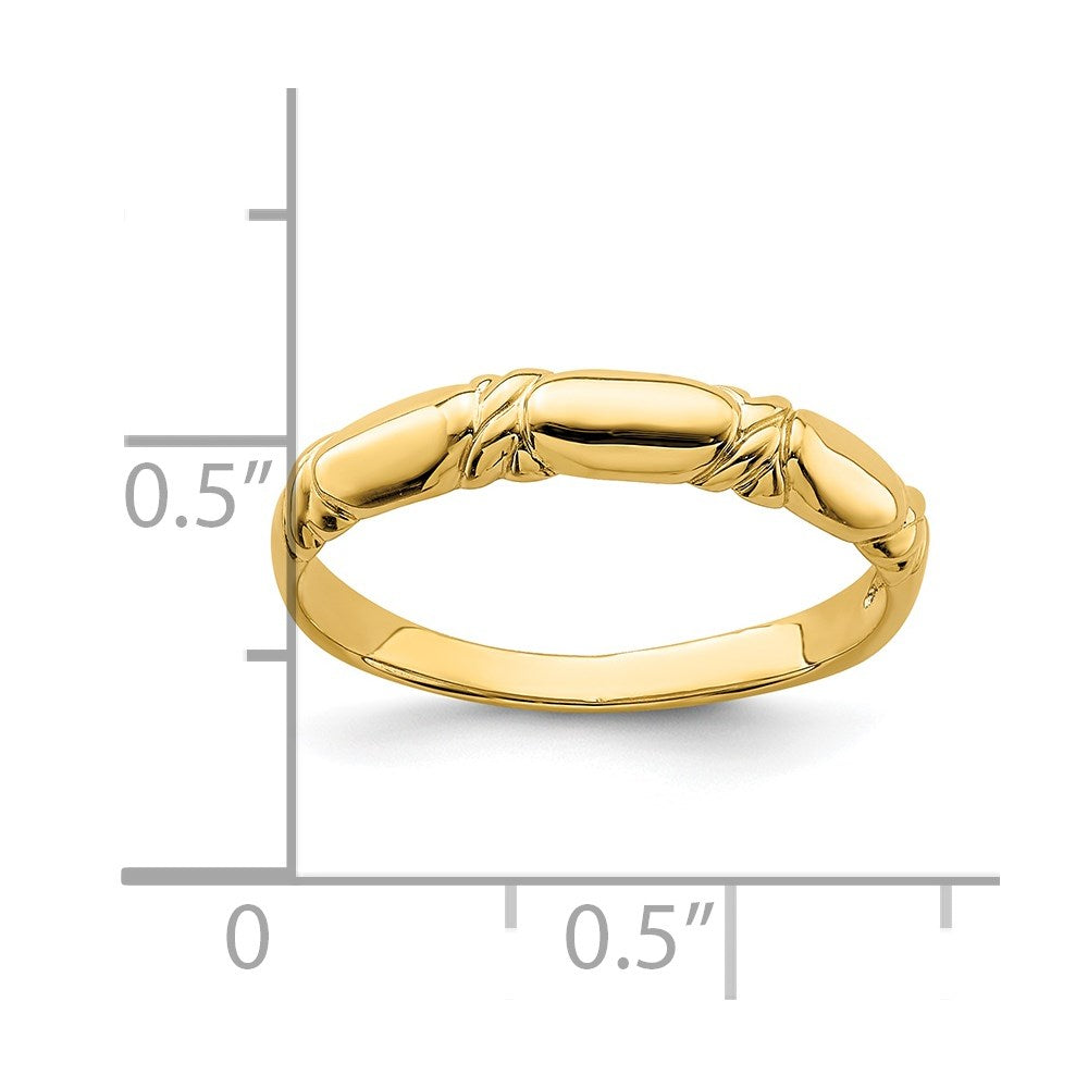 14K Gelbgold Ring mit Twist-Design