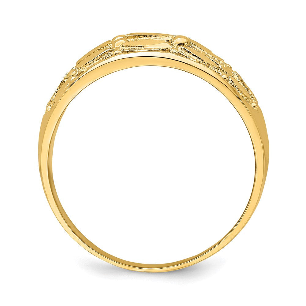 14K Gelbgold Ring mit Diamantschliff und Oval-Design